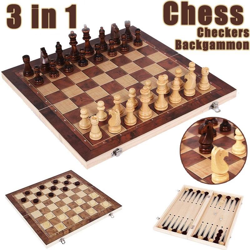 3 in 1 Chess Board, Folding Wo - огляд і ціна Board Game Quacks
