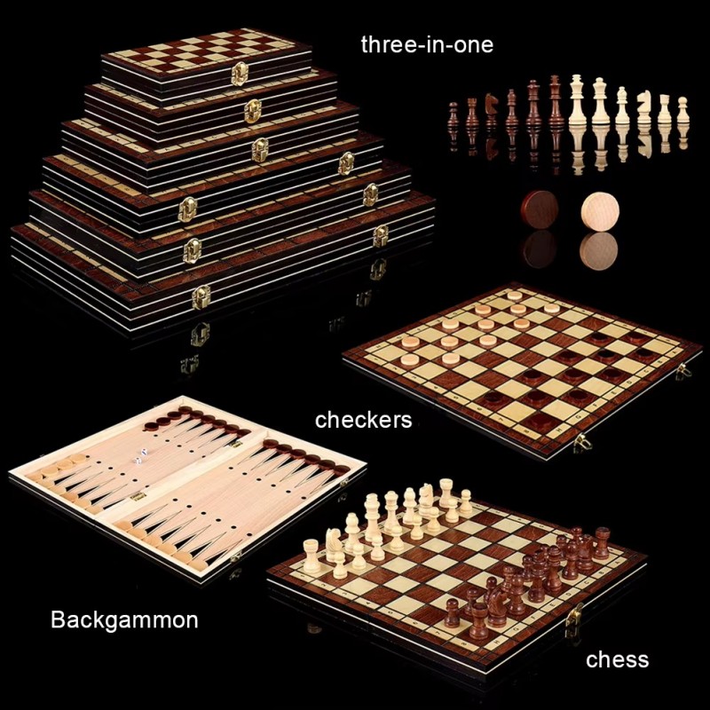 3 in 1 Wooden Chess Set Portab - огляд і ціна Board Game Yearbook