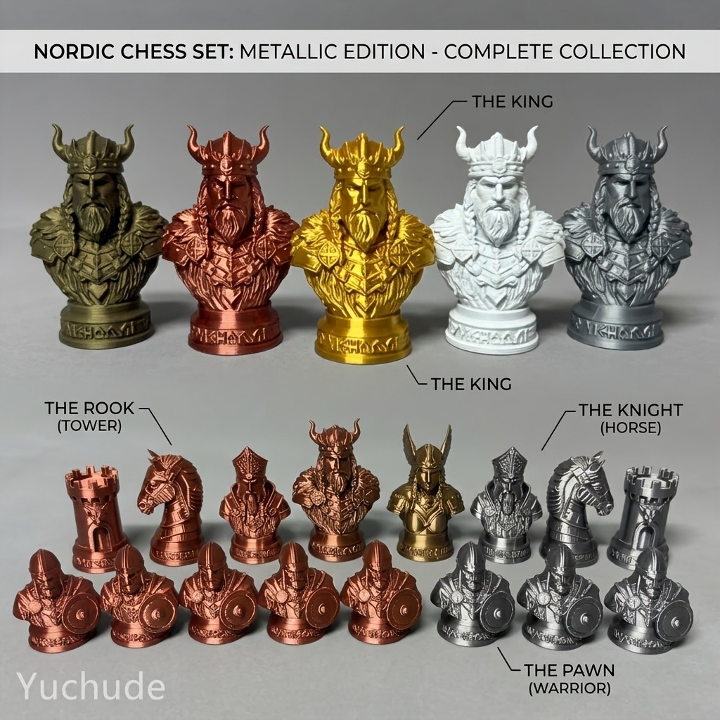 Viking Chess Pieces 3D Printed - огляд і ціна Board Game Vikings